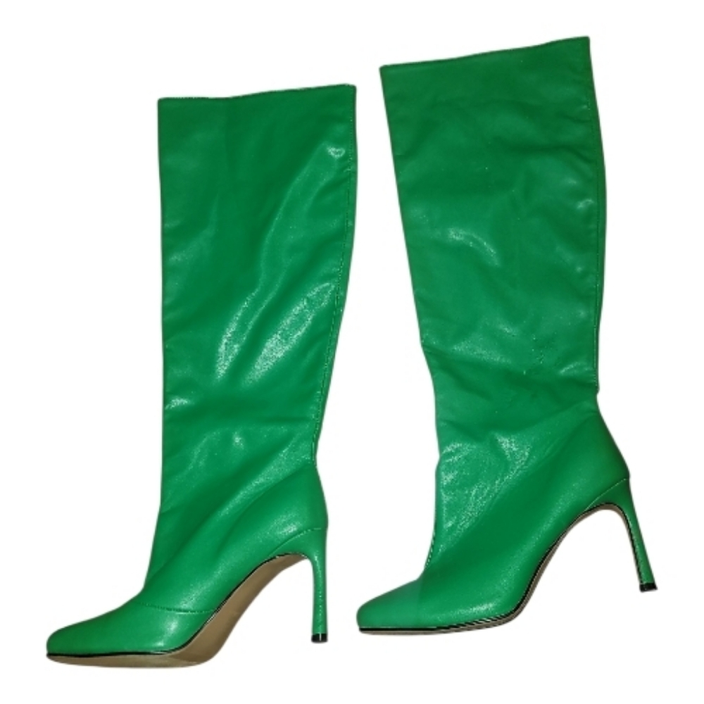 Green Knee-High Stiletto Boots - Women